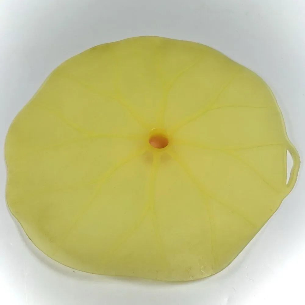 Charles Viancin Paris Silicone Lid Cover Lily Pad Yellow Pink Handle 10